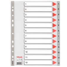 Esselte Seperatör 1-12 Rakamlı Plastik A4 100106