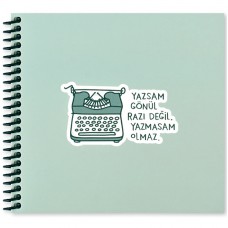 Keskin Color Sticker Defter Hisli Şeyler 16x15 50 Yp. Çizgili Stickerli Defter Yazsan Gönül Razı Değil Yazmasam Olmaz