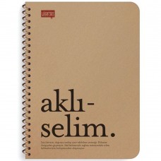 Lugat365 Kraft Kap.Spr Defter Aklıs 16x22 80 YP Çizgili 500217-99