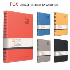 Gıpta Fox Spiralli Deri Kapak Defter A5 120 YP Çizgili